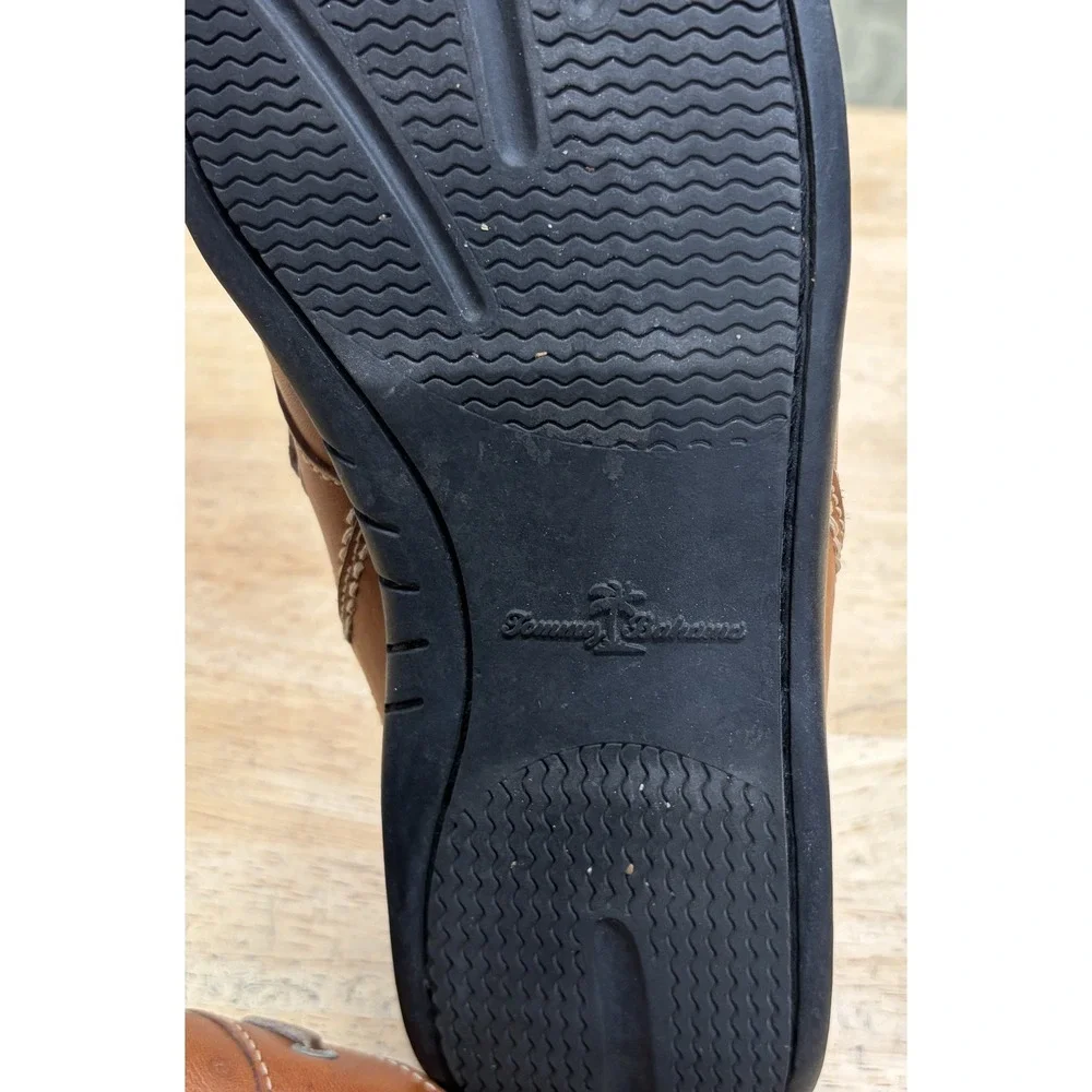 Men's Tommy Bahama Leather Closed-Toe Boating Slides Shoes Mens Size 10 1/2 M
